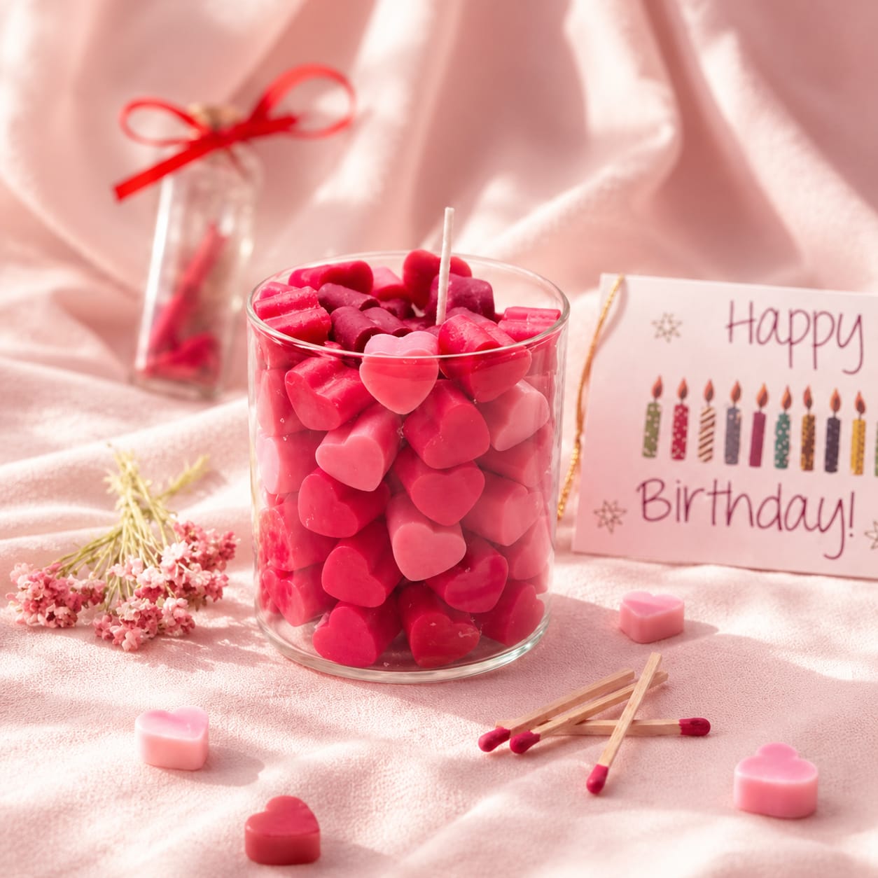 Handmade Heart Shape Candle Jar