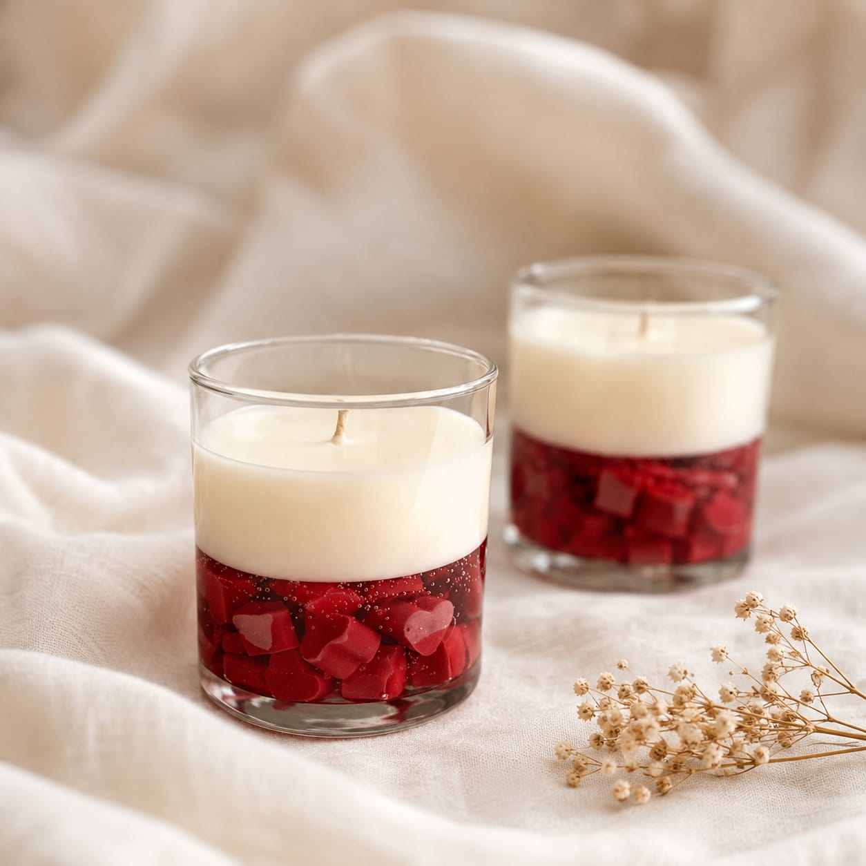 Handmade Heart Gel Candle Jar